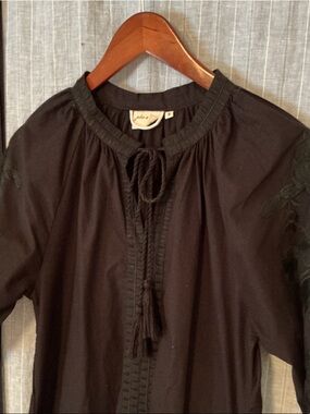 Black Midi Dress with Tassel Tie Detail